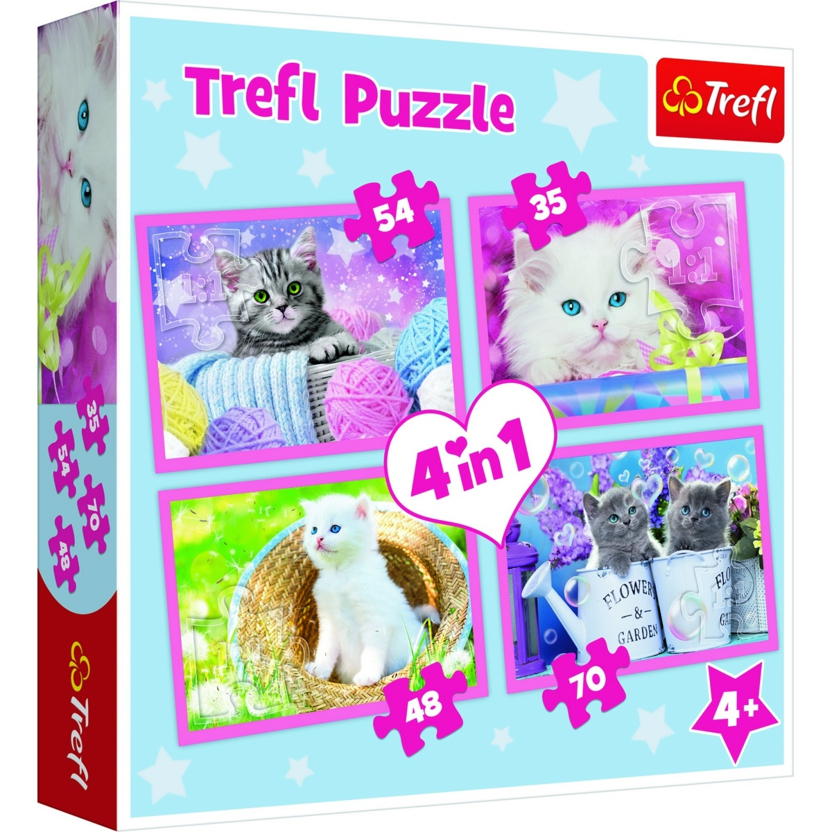 Trefl Puzzle Hravá koťata 4v1 (35