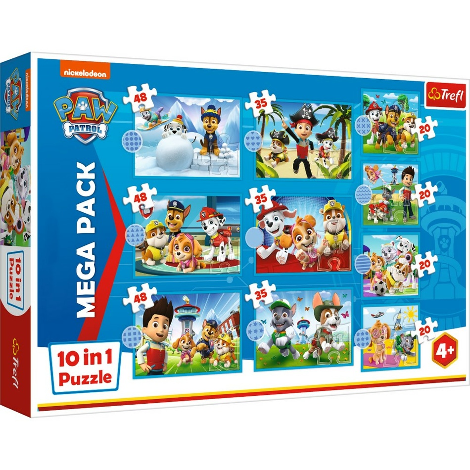 Trefl Puzzle Tlapková patrola MEGA PACK 10v1 Trefl