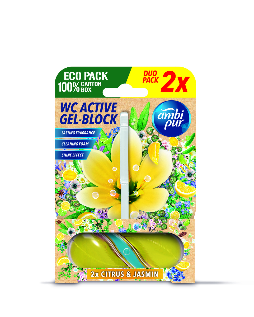 Ambipur WC Active gel-blok citron & jasmín 2x 45 g Ambipur