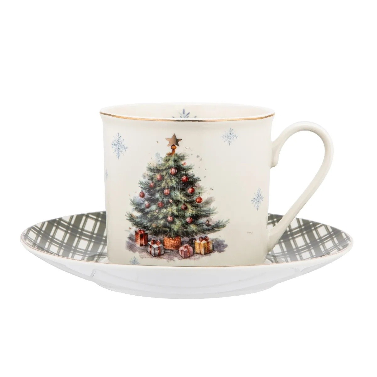 Altom Porcelánový šálek s podšálkem Christmas Tree 260 ml Altom