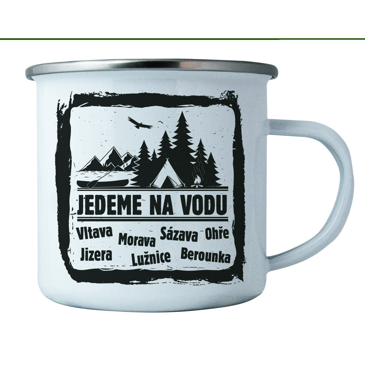 Bohemia Gifts Plechový hrnek - Jedeme na vodu