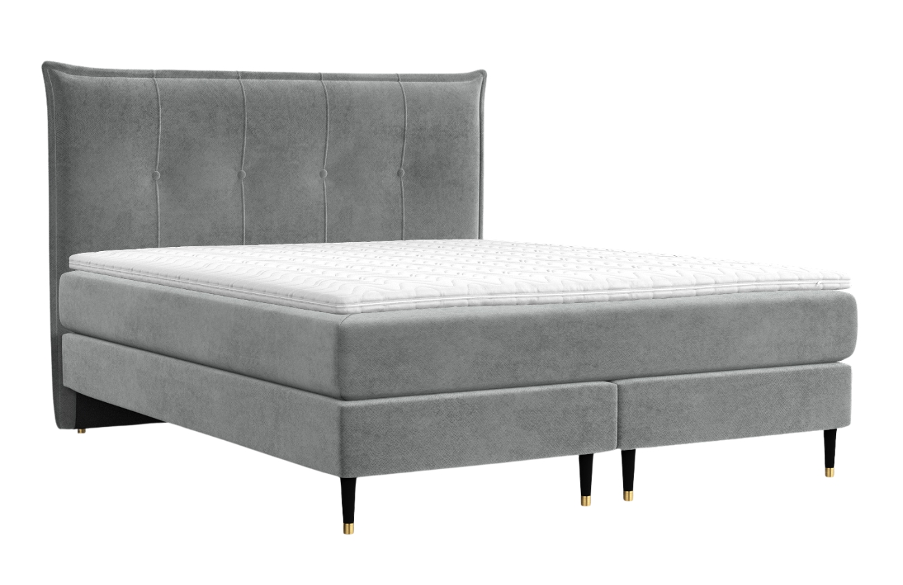 Maison de Rêve Šedá sametová postel boxspring DUNA 200 x 200 cm